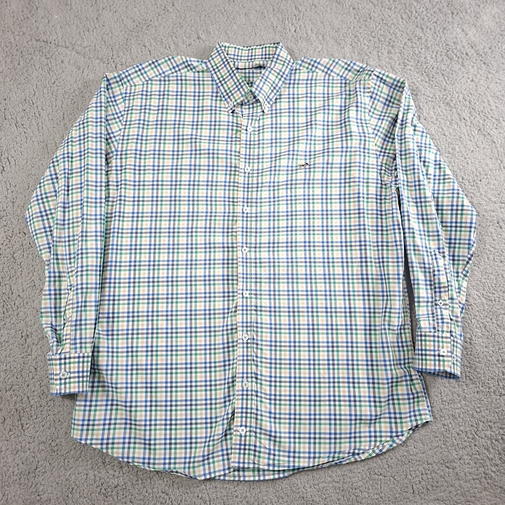 Southern Point Co. Shirt Men's XL Long Sleeve Tattersall Plaid Button Up Spring